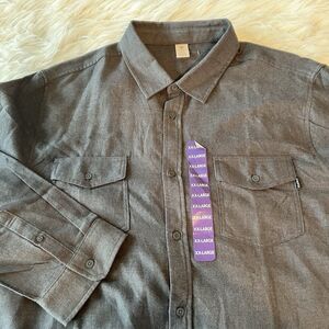Hurley Ultra Soft Button Down Flannel Shirt Mens 2XL XXL Gray Pockets‎ NWT